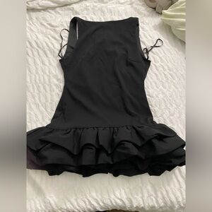Fashion Nova Black Ruffled Mini Dress
